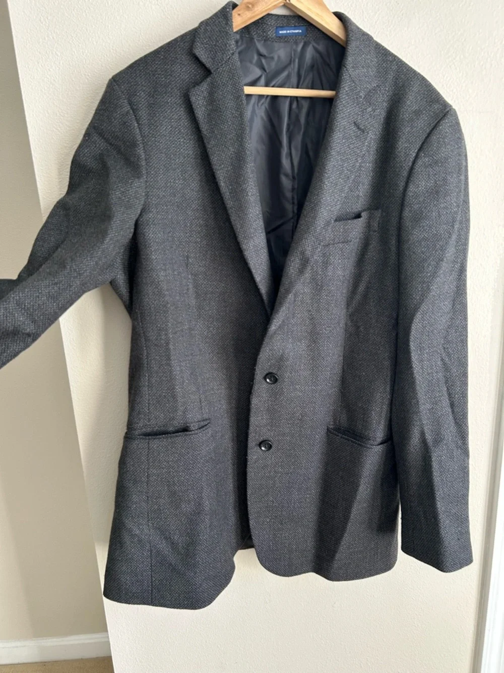 Stafford Grey Wool Blend Seasonal Texture Classic Fit Blazer Sport Coat Size 42L
